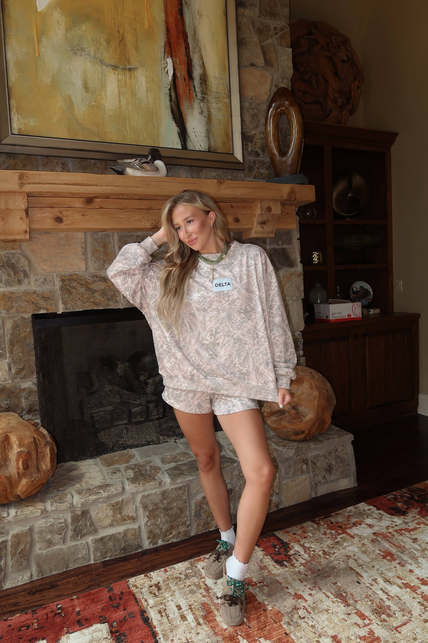 Delta White Washed Camo Mockneck Set