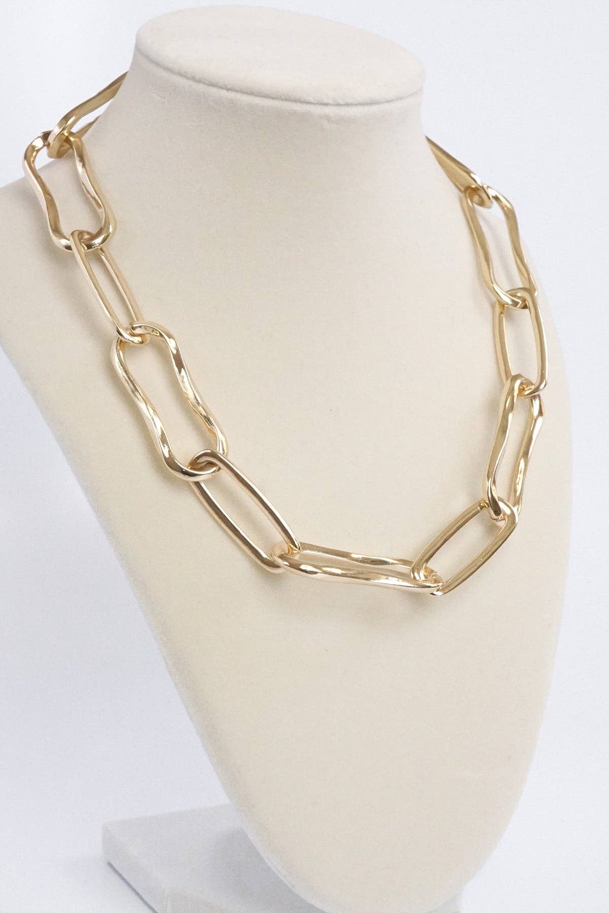 Chunky Chain Necklace Big Long Golden Links