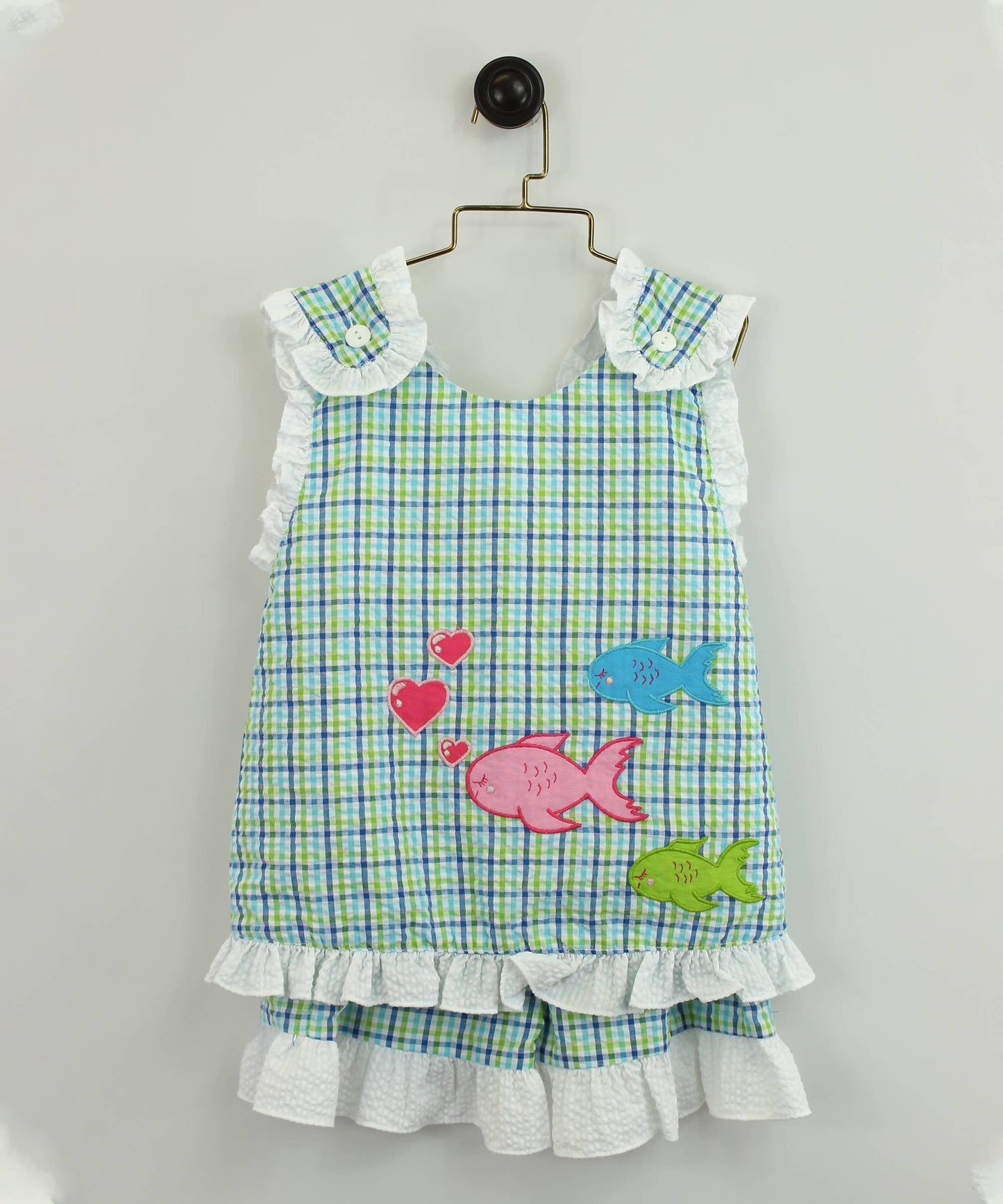 Shirt & Short Set with Fish Appliques