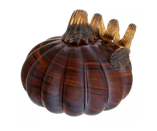 Orange Swirl Glass Pumpkin