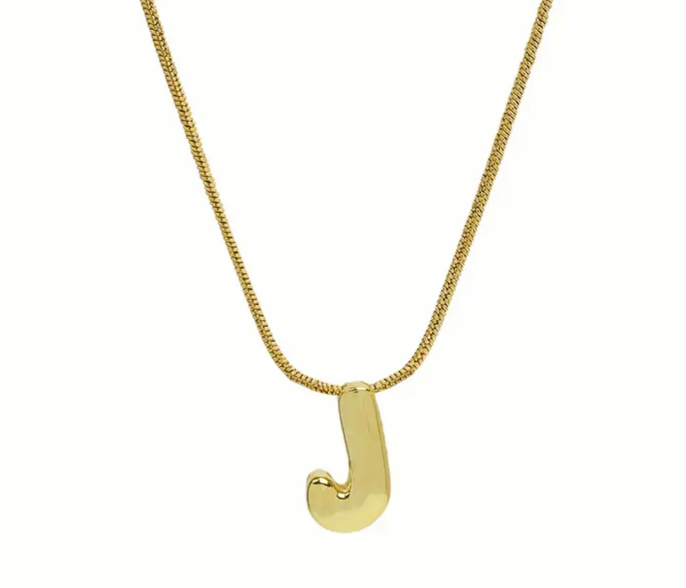 Bubble Initial Stainless Steel Necklace