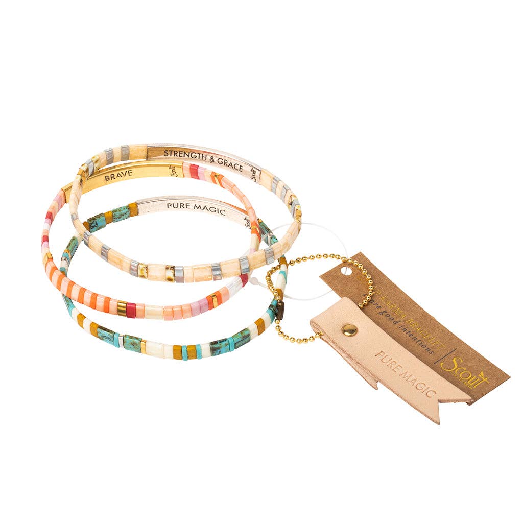 Good Karma Miyuki Bracelet | Gratitude - Turquoise/Orange