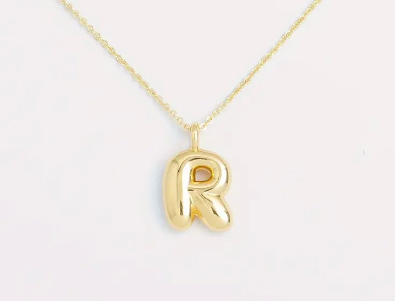 Bubble Initial Gold Plated Necklace