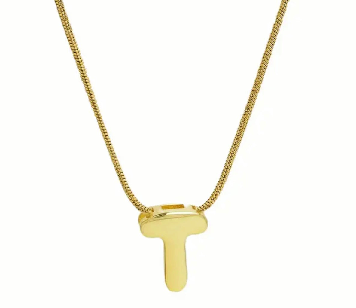 Bubble Initial Stainless Steel Necklace