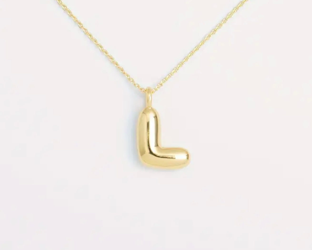Bubble Initial Gold Plated Necklace