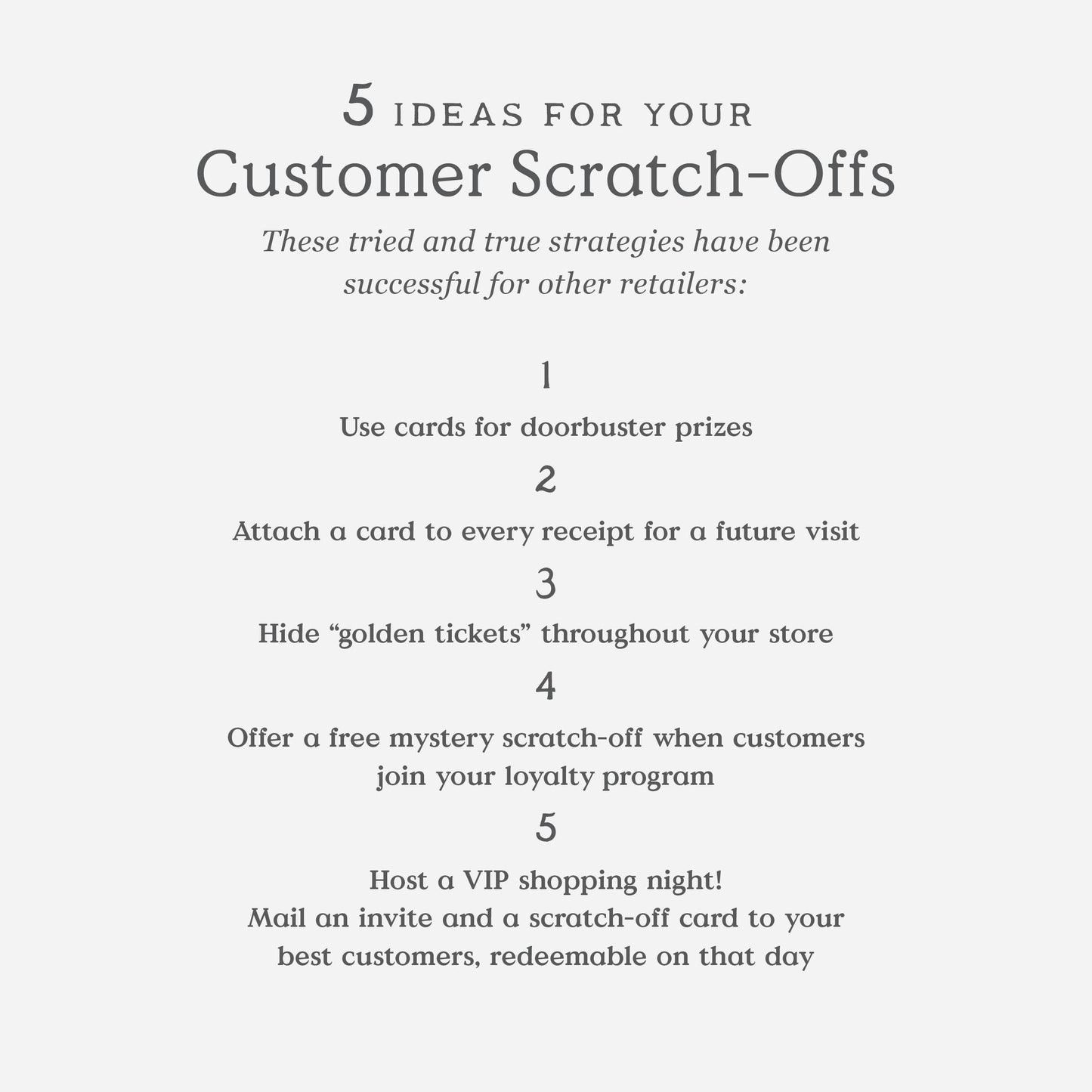 100 Customer Scratch-off Cards - Winter Shop