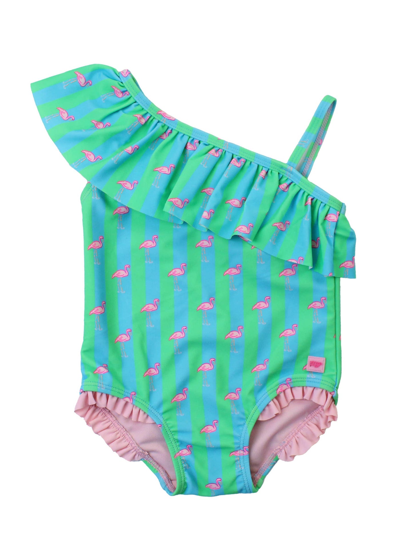 Neon Flamingo One Shoulder Swimsuit