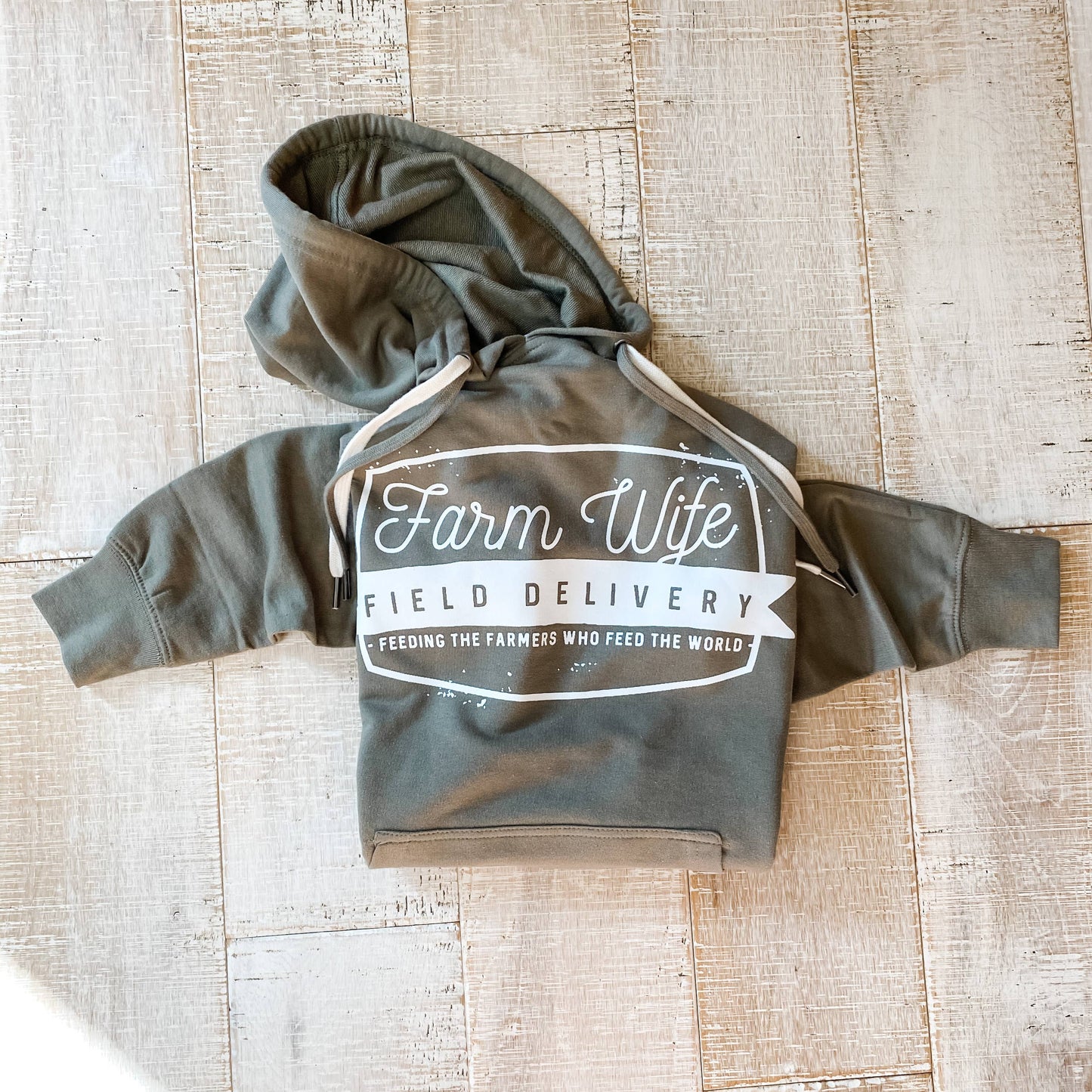 Western Farm Wife Field Delivery Olive Hoodie