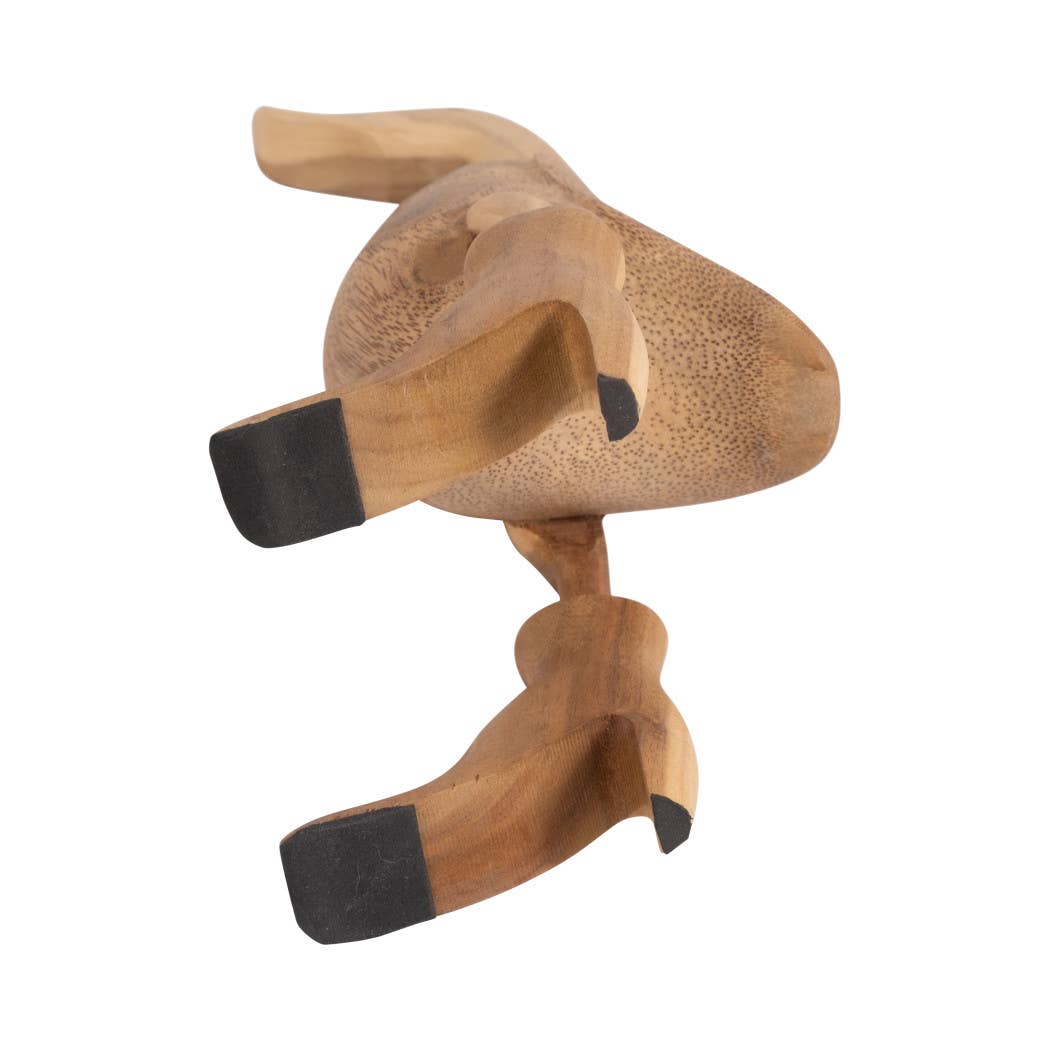 Decorative Figurine - Brown Bamboo Duck in Rainboots, 20 in.