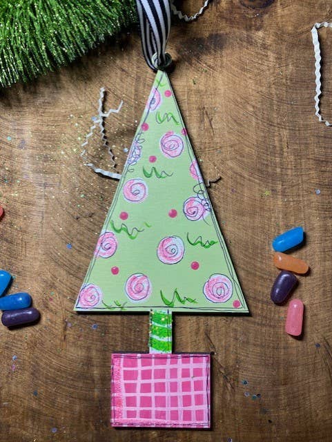 Pink Tree Funky ornament hand painted personalize it in shop