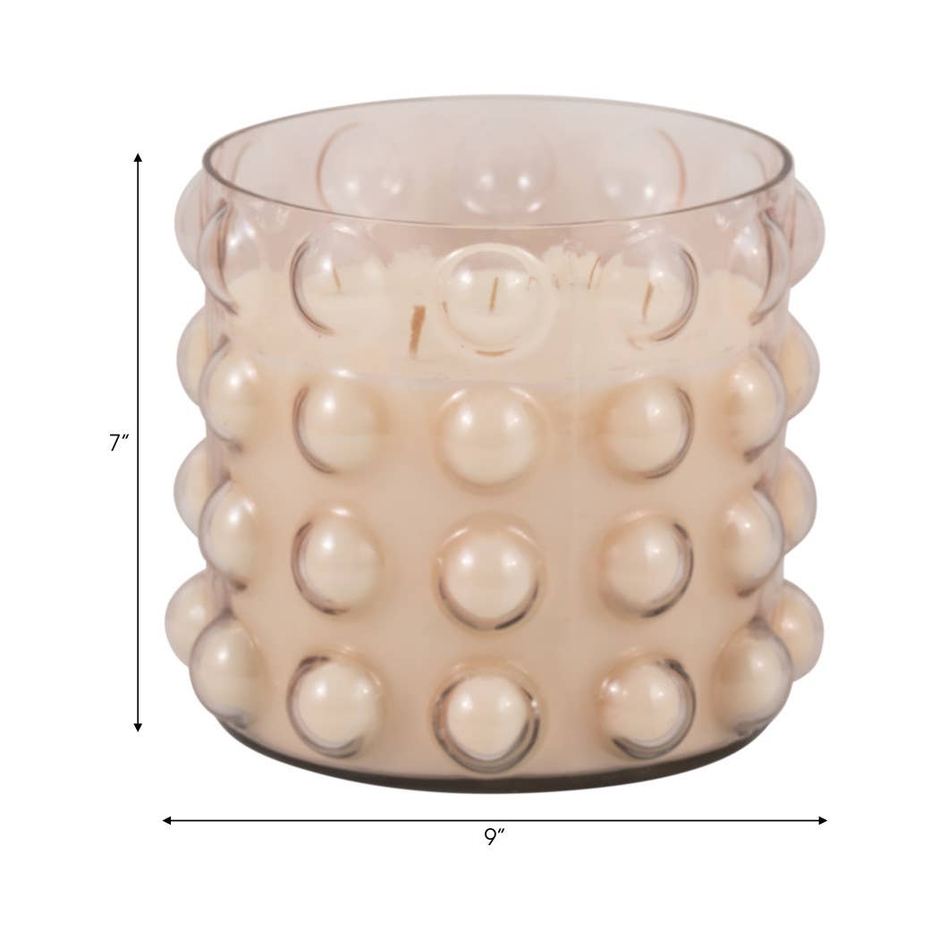 Scented Candle - Peony and Blush Suede Bubble Glass, 102 Oz