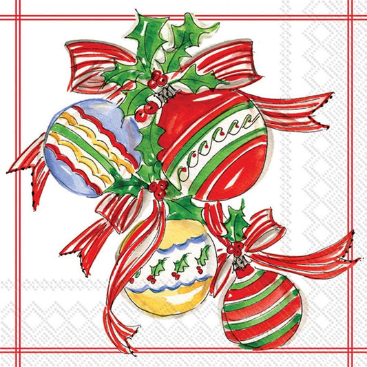 Paper Cocktail Napkins Pk/20 Christmas Bells Christmas