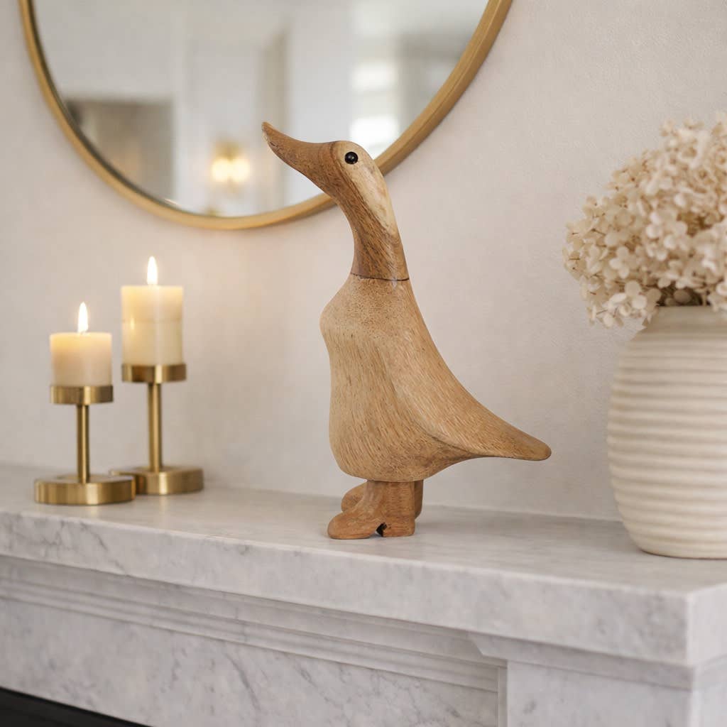 Decorative Figurine - Brown Wood Duck in Boots, 9 in.