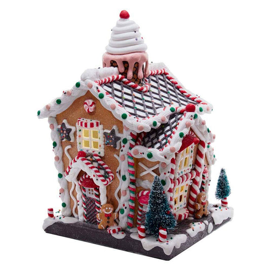 14"B/O LIGHT UP GINGERBREAD HOUSE