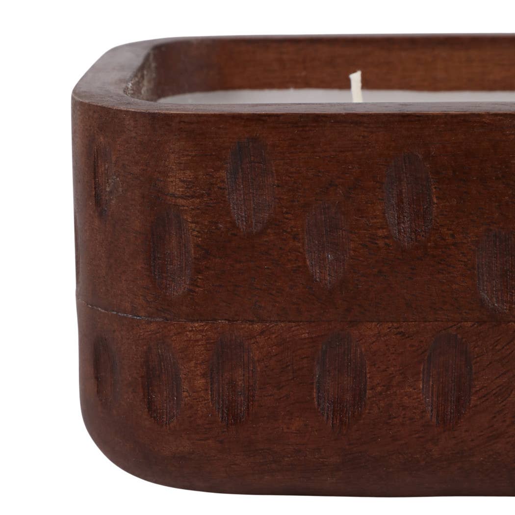Scented Candle - Vanilla Soy Wax Brown Wood Hammered, 18 Oz.