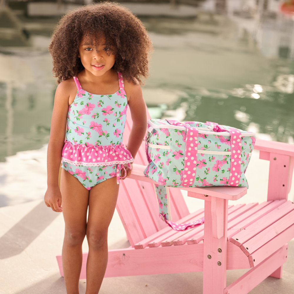 Girls Swimsuit - Ruffle Tankini - Bougainvillea