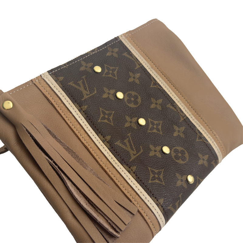 Caroline Crossbody Bag in Mocha Mousse Leather | Upcycled LV