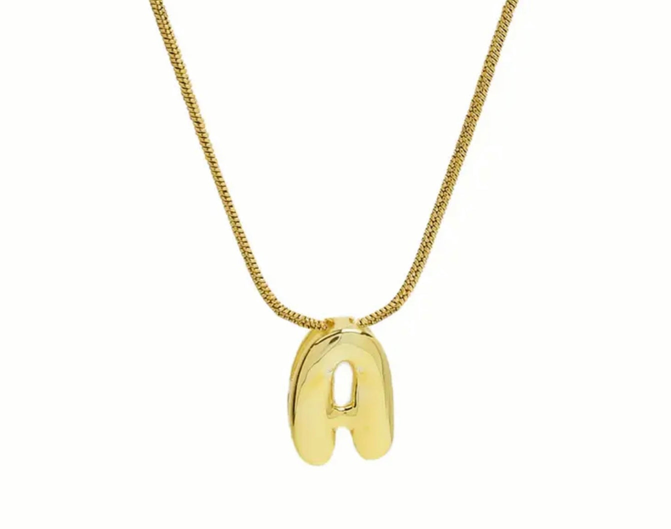 Bubble Initial Stainless Steel Necklace