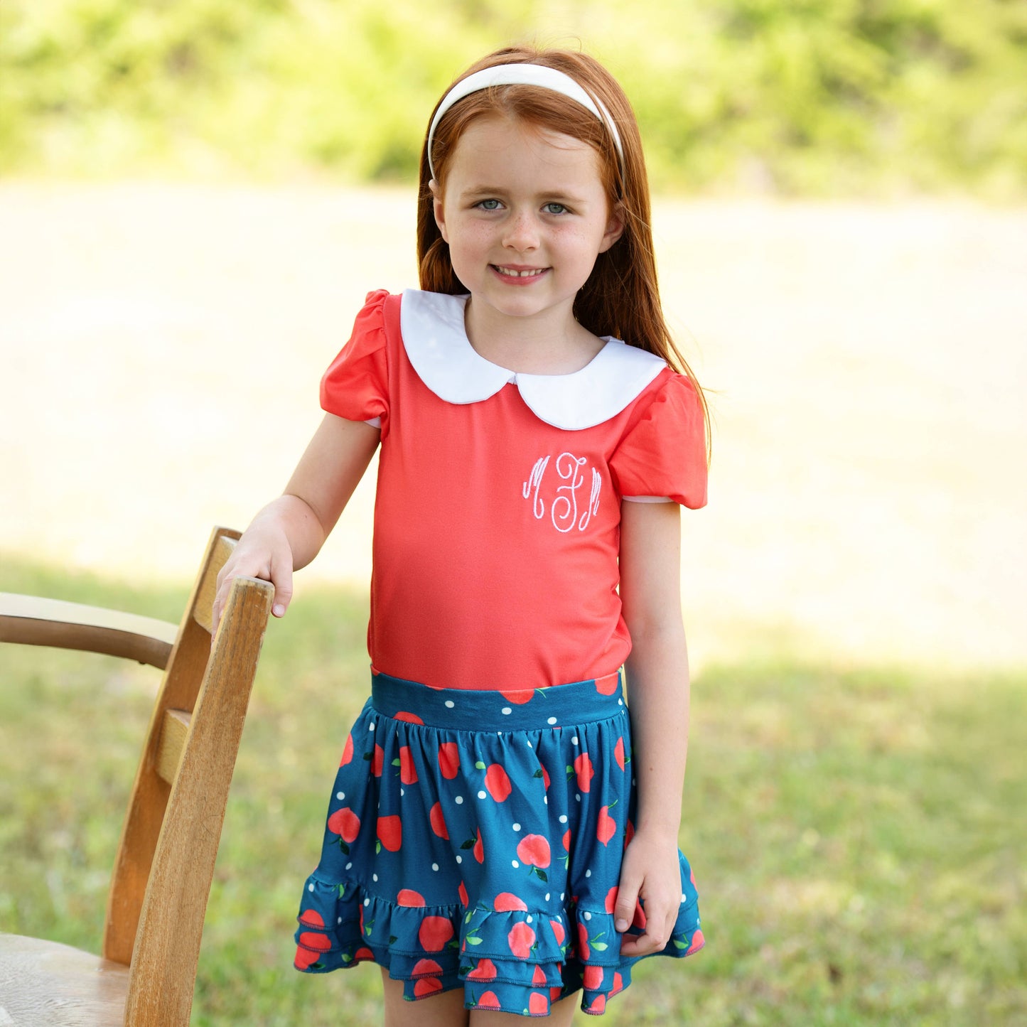 Peter Pan Puff Sleeve Tee - Red