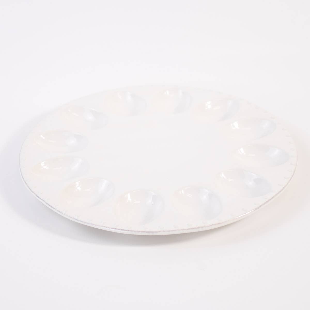 Deviled Egg Platter   Antique White   10.5"