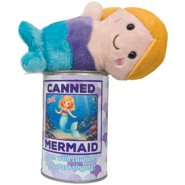 Misty the Canned Blond Mermaid - Mermaid Plush in a Can