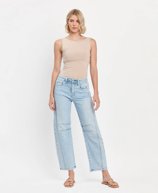 HIGH RISE BARREL LEG JEANS F5768LT