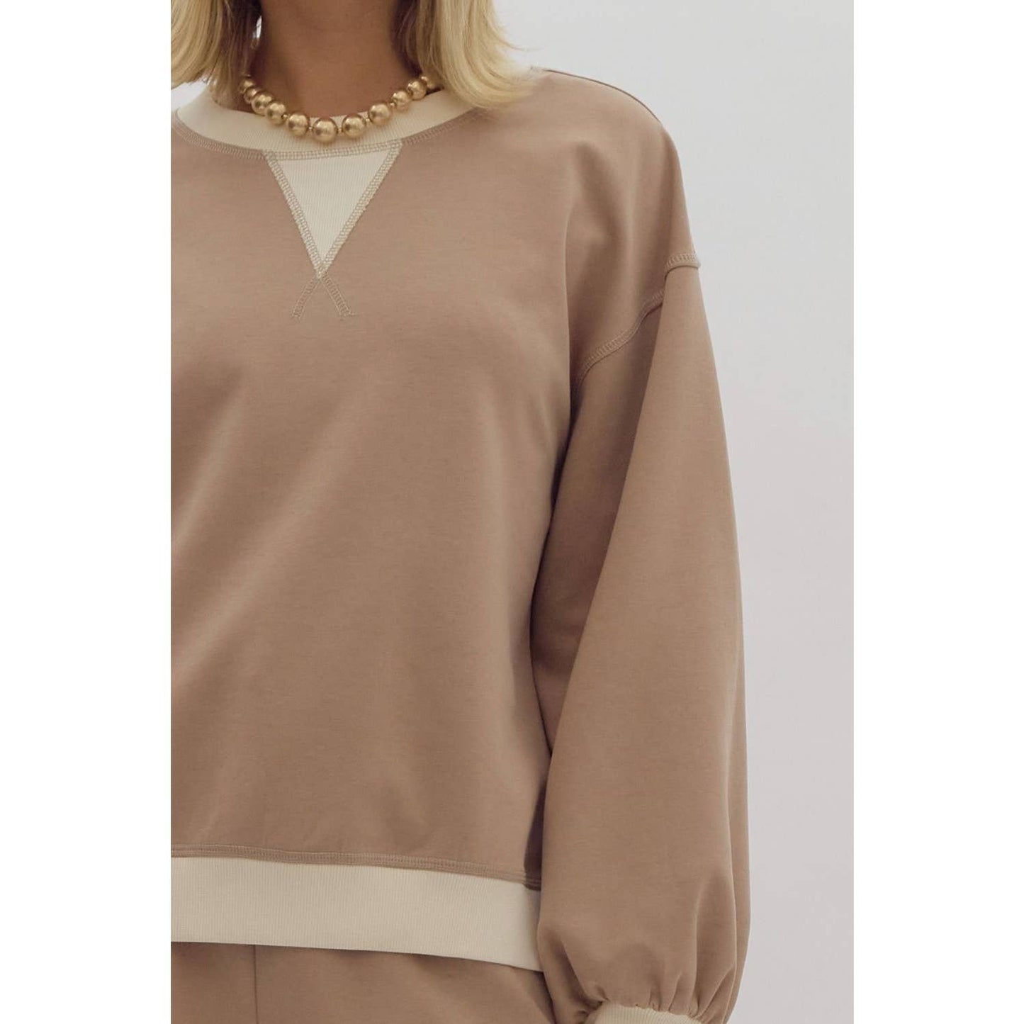 Solid long sleeve pullover top