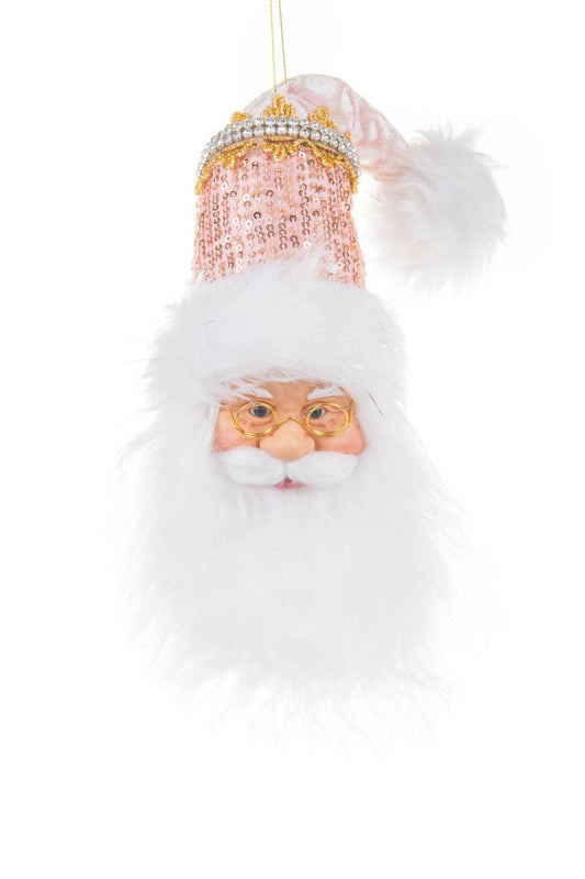 NEW - Pink White Jolly Santa Claus Face