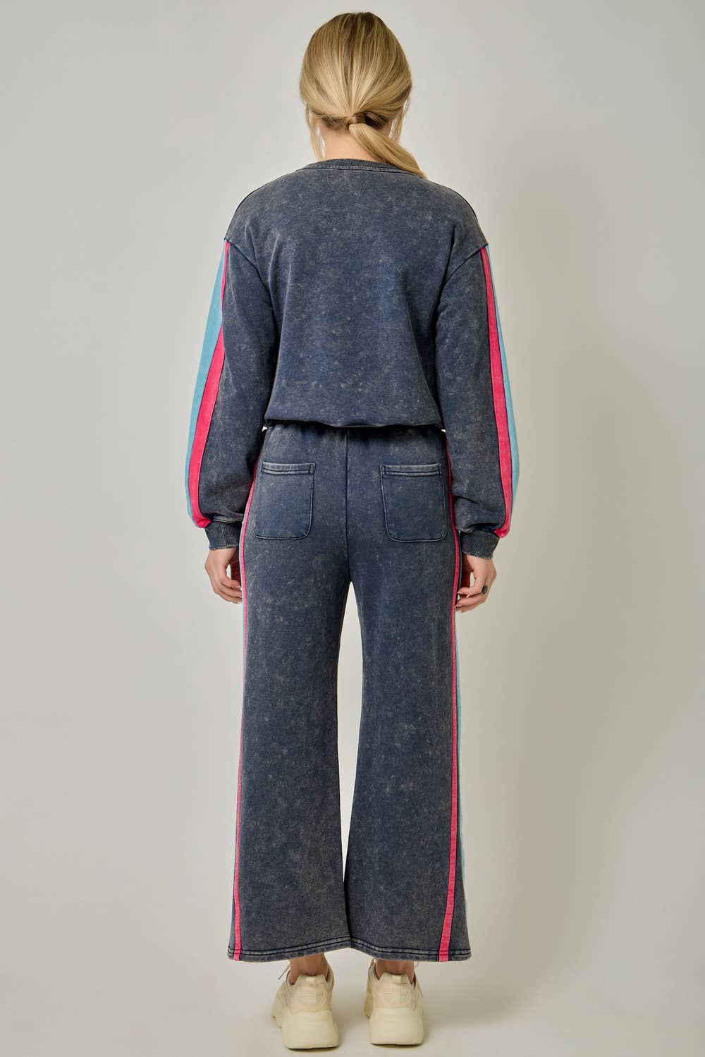 Color Block Terry Sweatshirt & Sweatpants