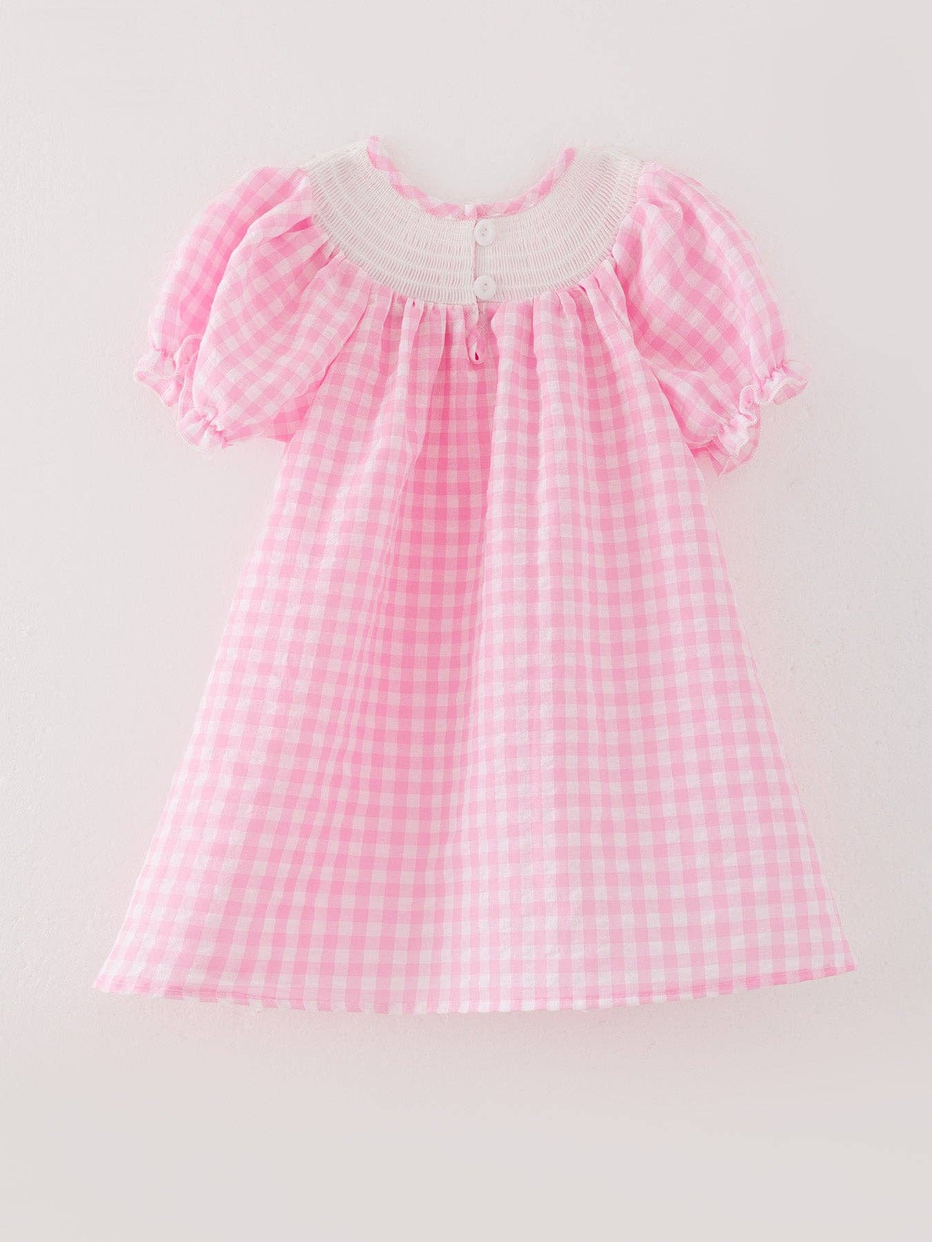 Farm Pink Smocking Embroidered Girls Dress