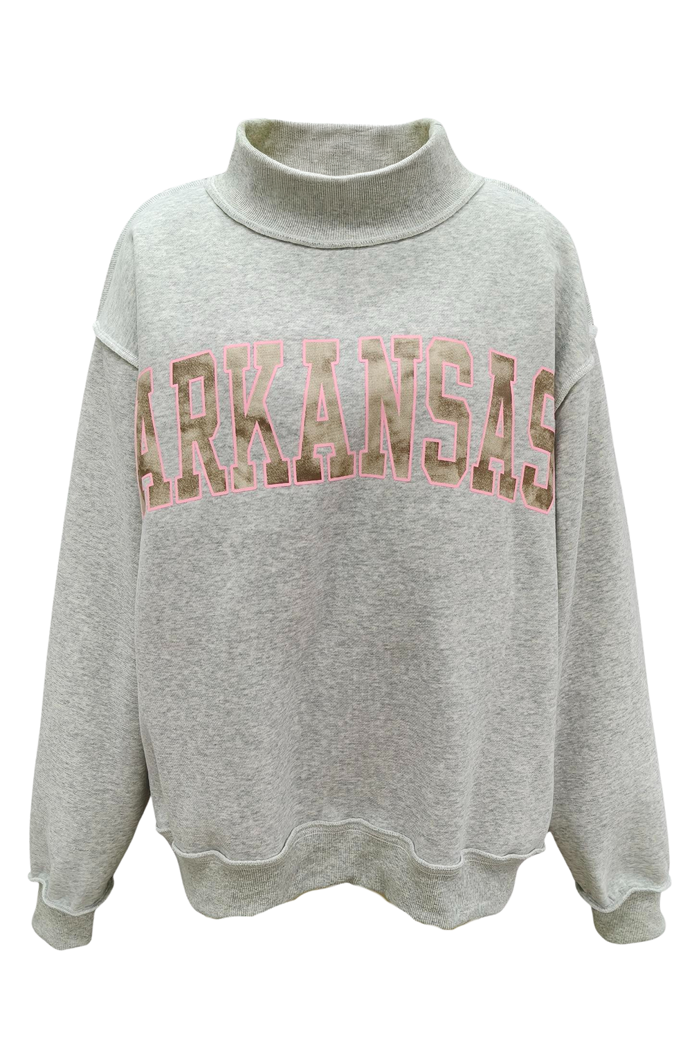 IT2594-ARKANSASCAMO Embroidered Mock Neck Sweatshirt