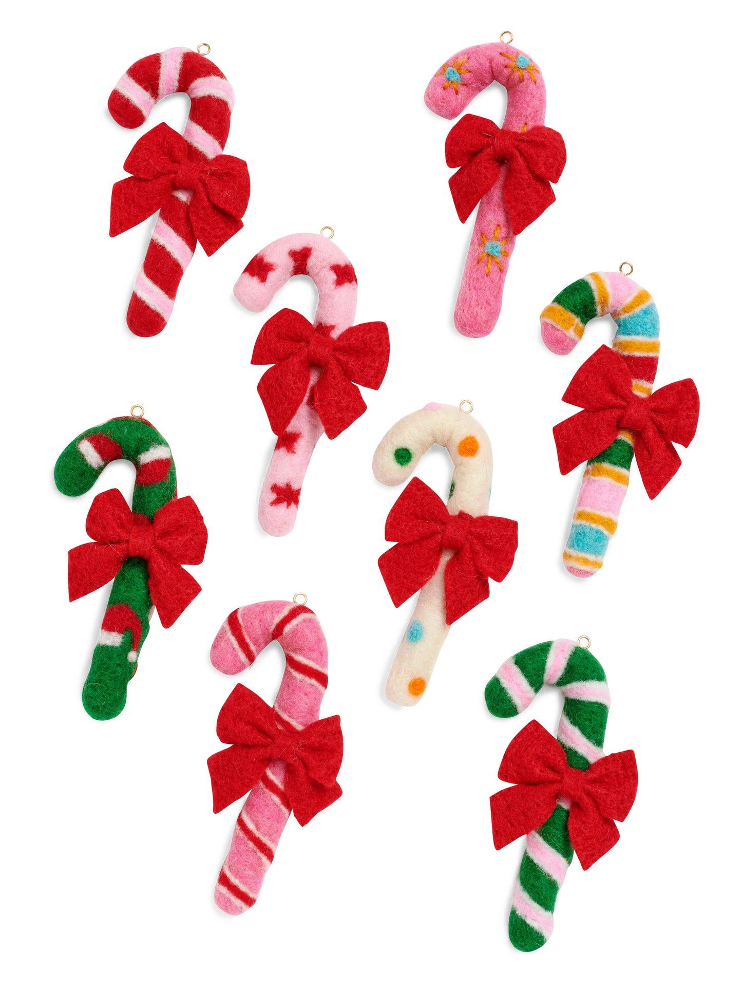ASST/8 CANDY CANE ORNAMENTS,MULTI