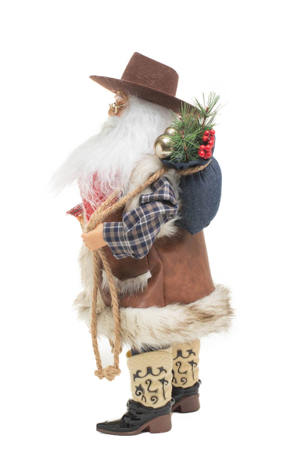 NEW - Brown Western Santa