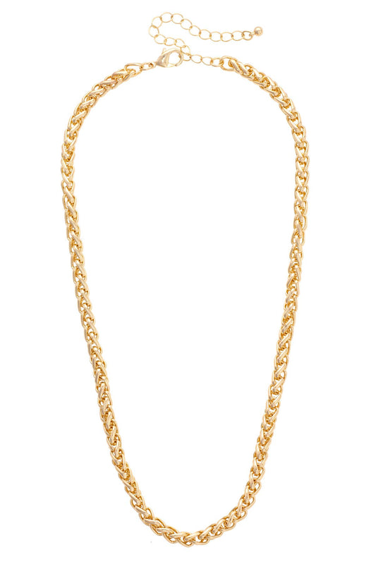 Emilia Foxtail Chain Necklace in Shiny Gold