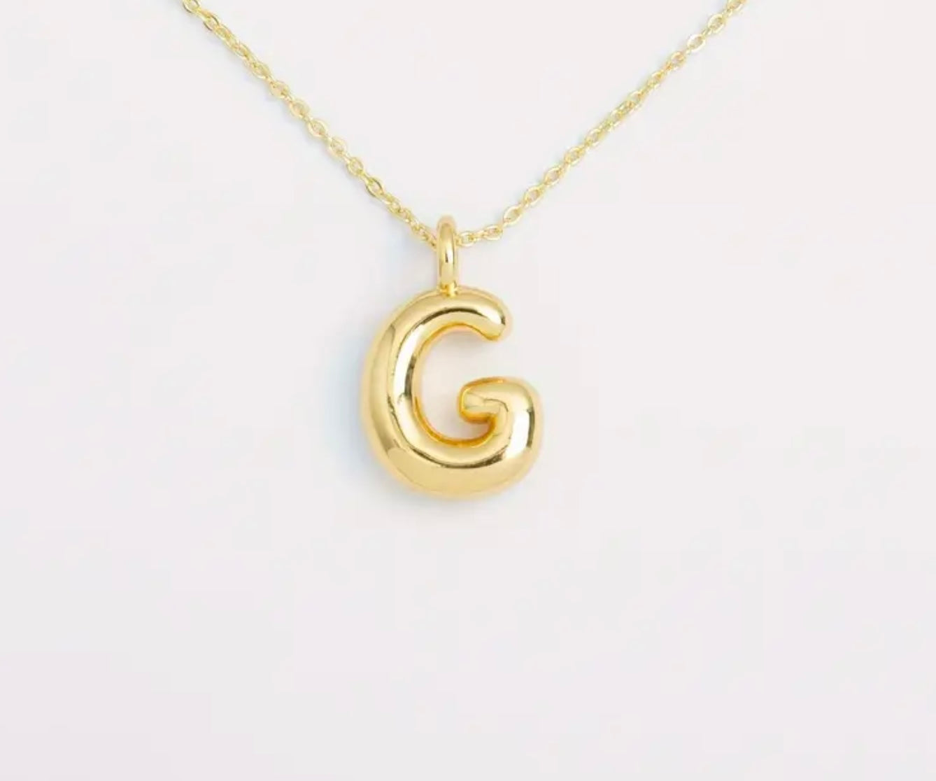 Bubble Initial Gold Plated Necklace