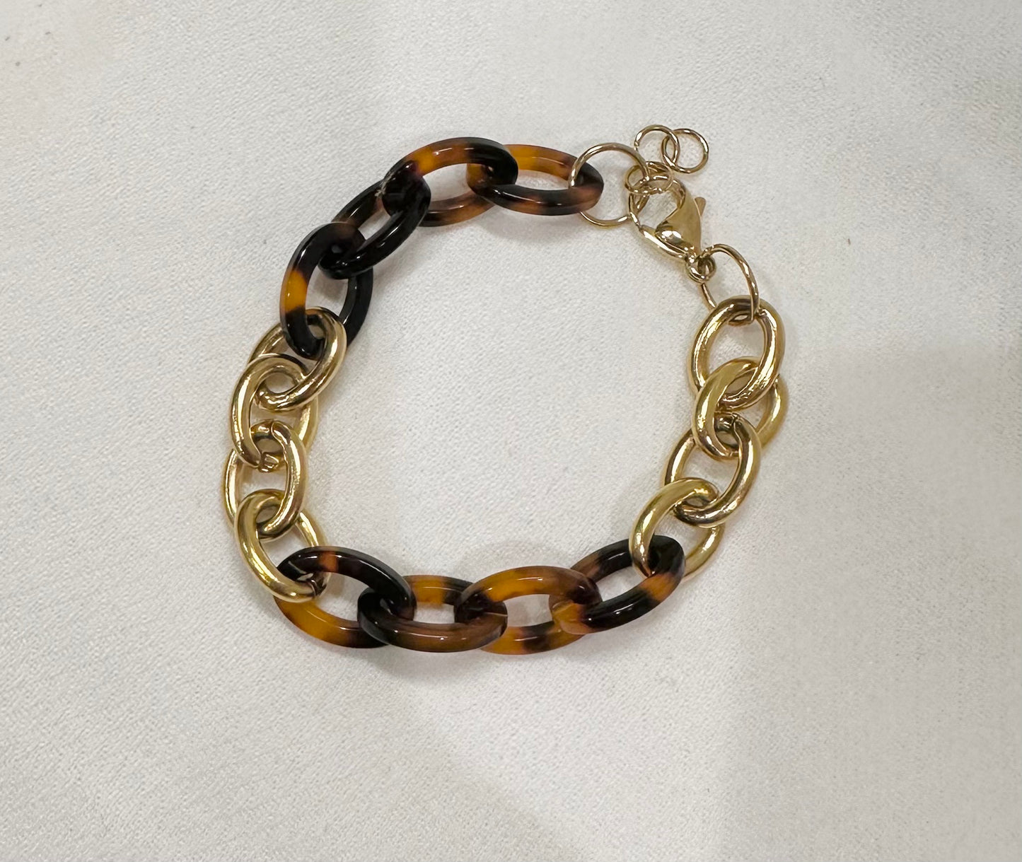 Cheetah & Gold Chain Bracelet