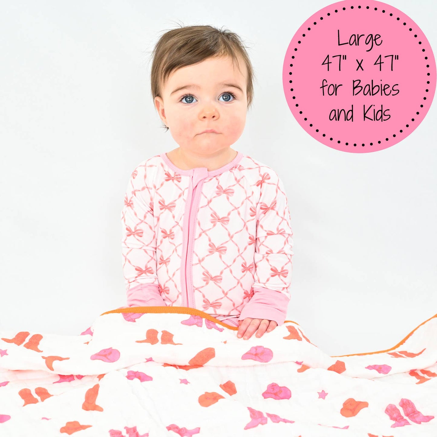 Life is Better in Pink Boot Baby Toddler Muslin Quilt