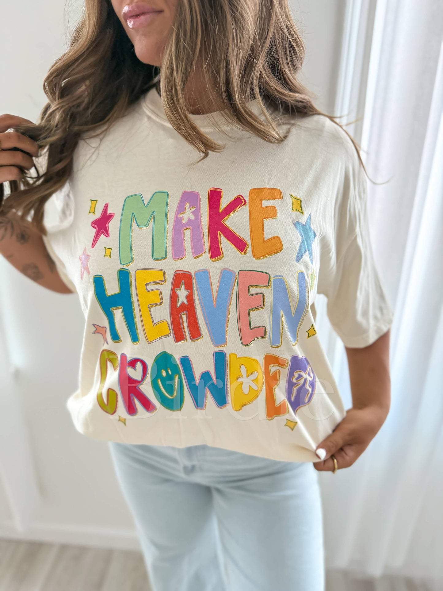 “Make Heaven Crowded” Ivory Graphic Tee