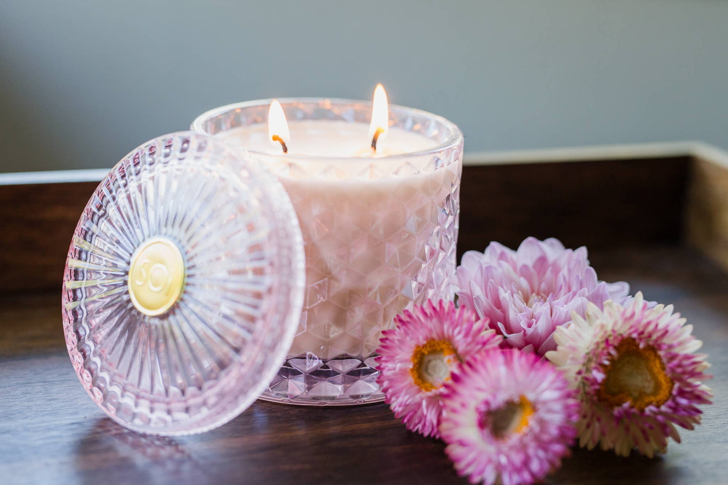 Peony Shimmer 15oz Shimmer Candle 2 wick