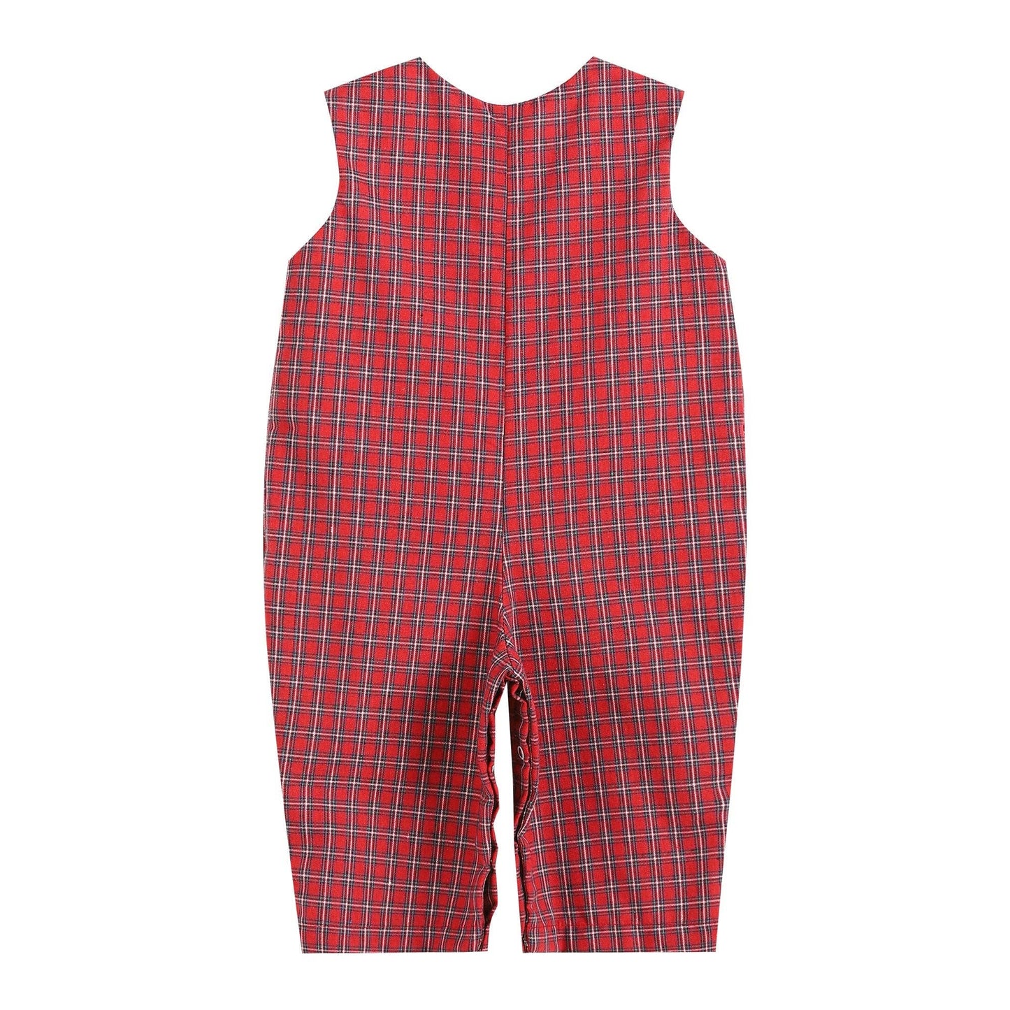 Red Plaid Fuzzy Santa Overalls