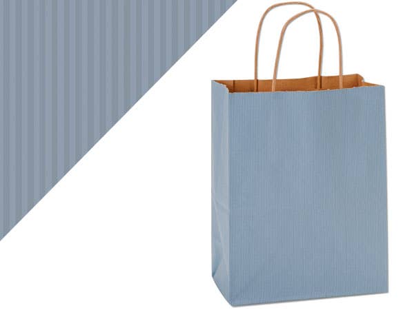 Recycled Shadow Stripe Kraft Paper Shopping Bags