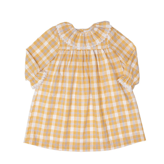 Hunter Mustard & Blue Plaid Kid's Dress