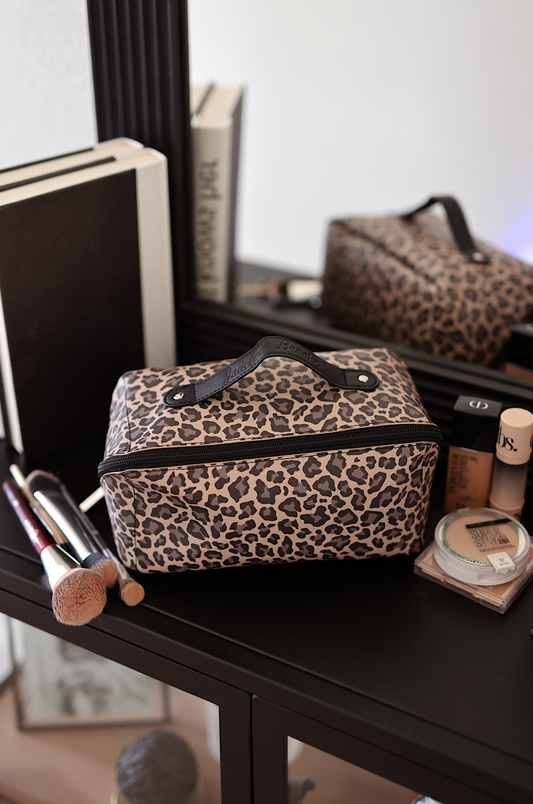 Hold All Make Up Bag - Traditional Cheetah