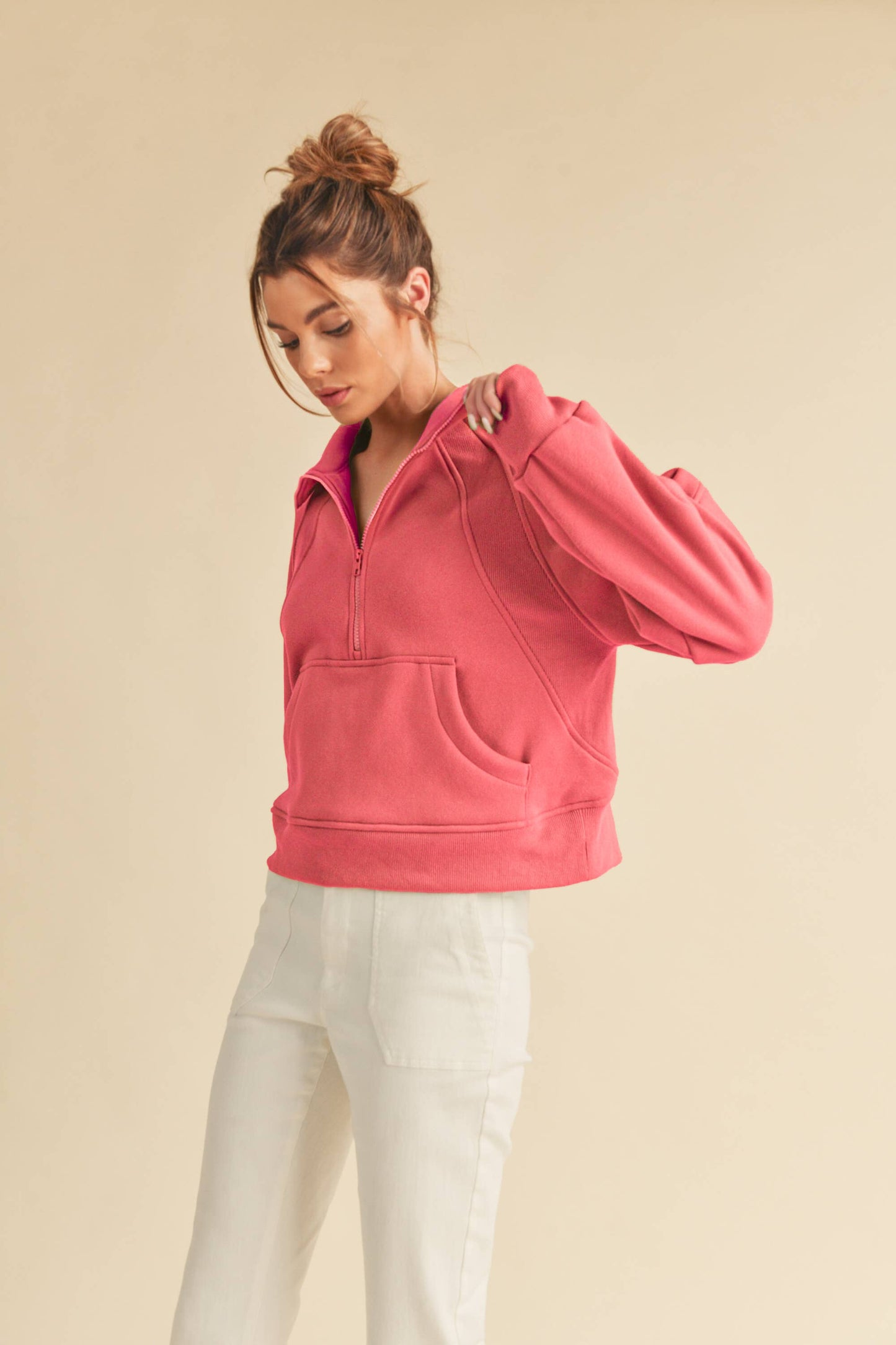 Dove Funnel Neck Half Zip