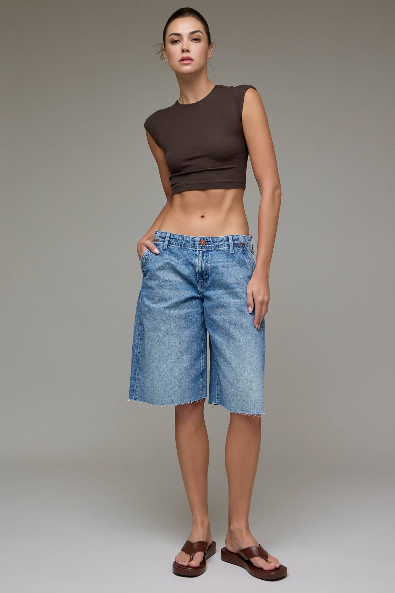 Medium Wash Clean Classic 13 1/2" Inseam Barrel Shorts