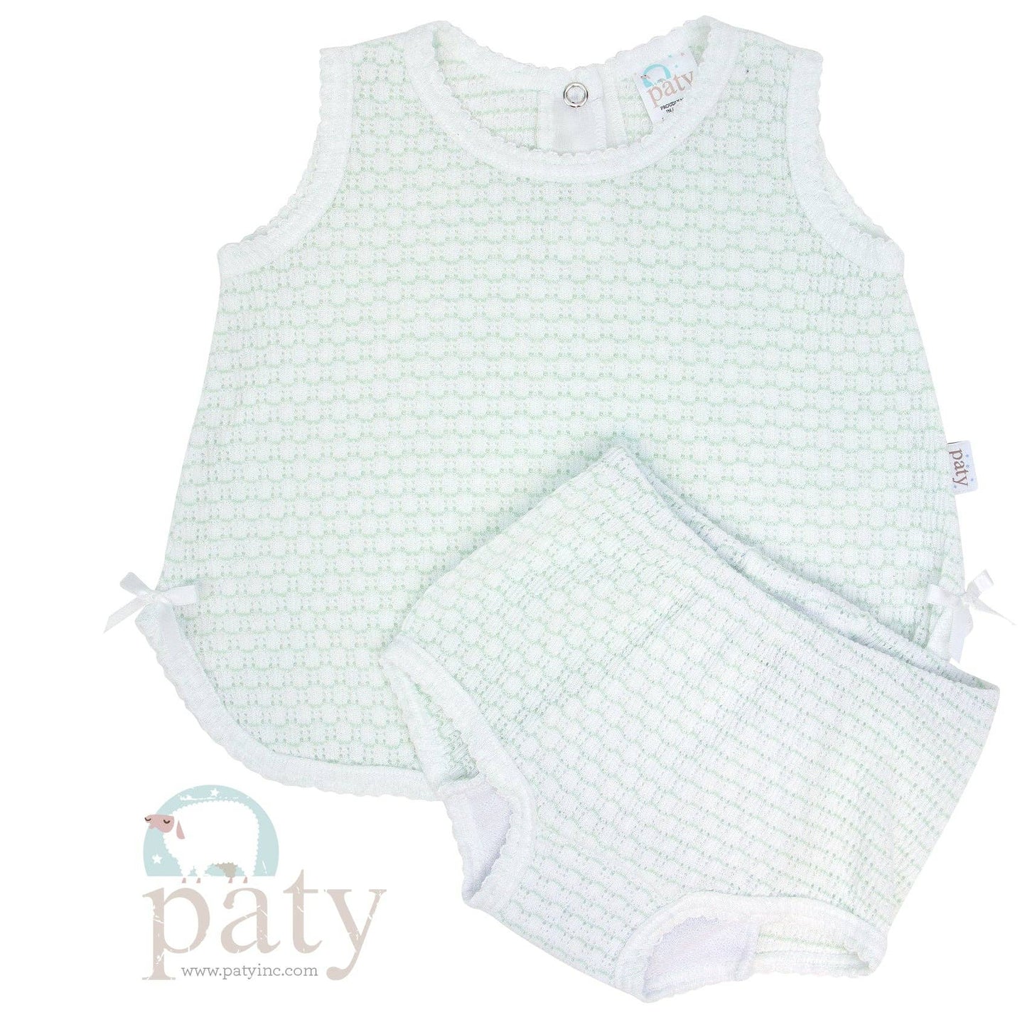 Paty Knit, 2 PC Diaper Set with or without bows #336X, #336