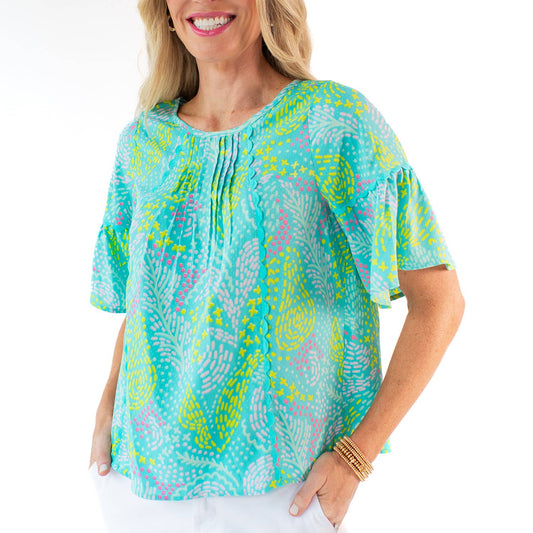 Top Jane Mango Mosaic Blue