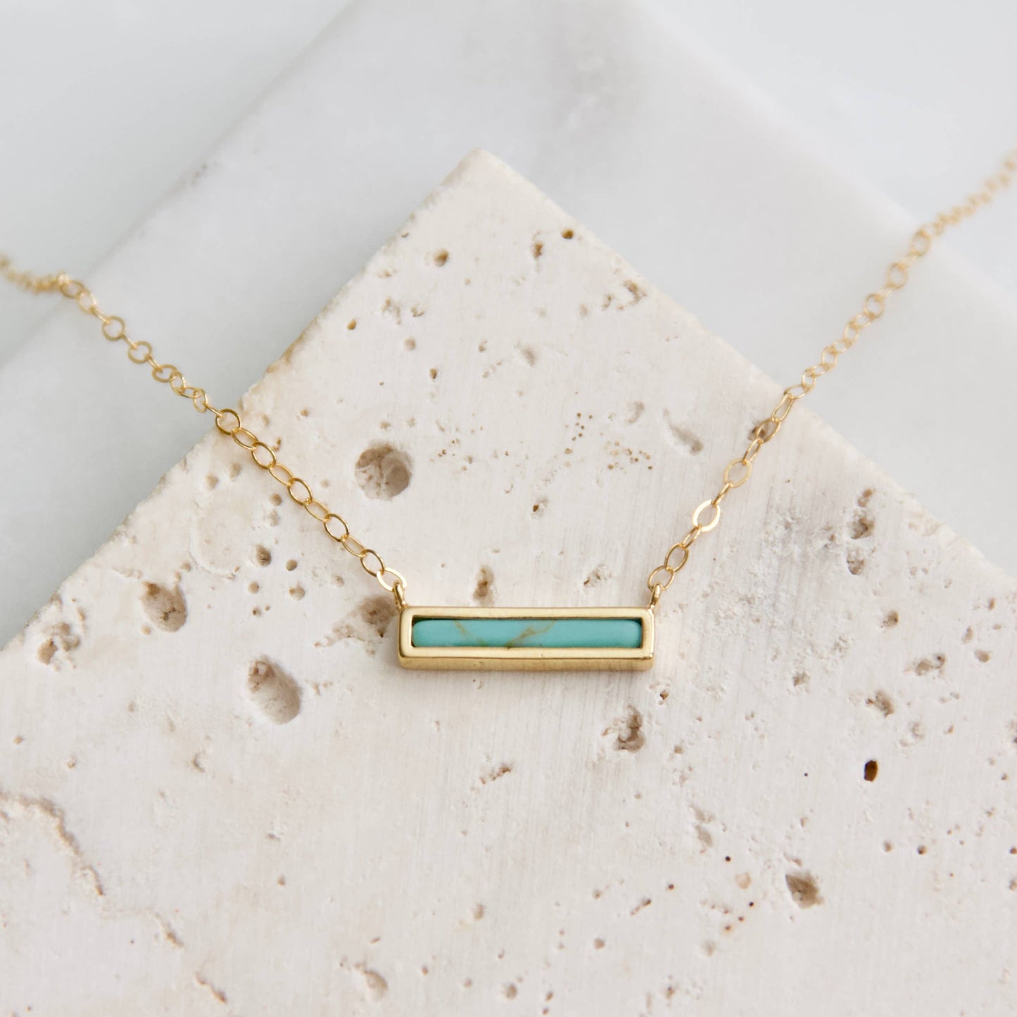 Mini Turquoise Bar Necklace