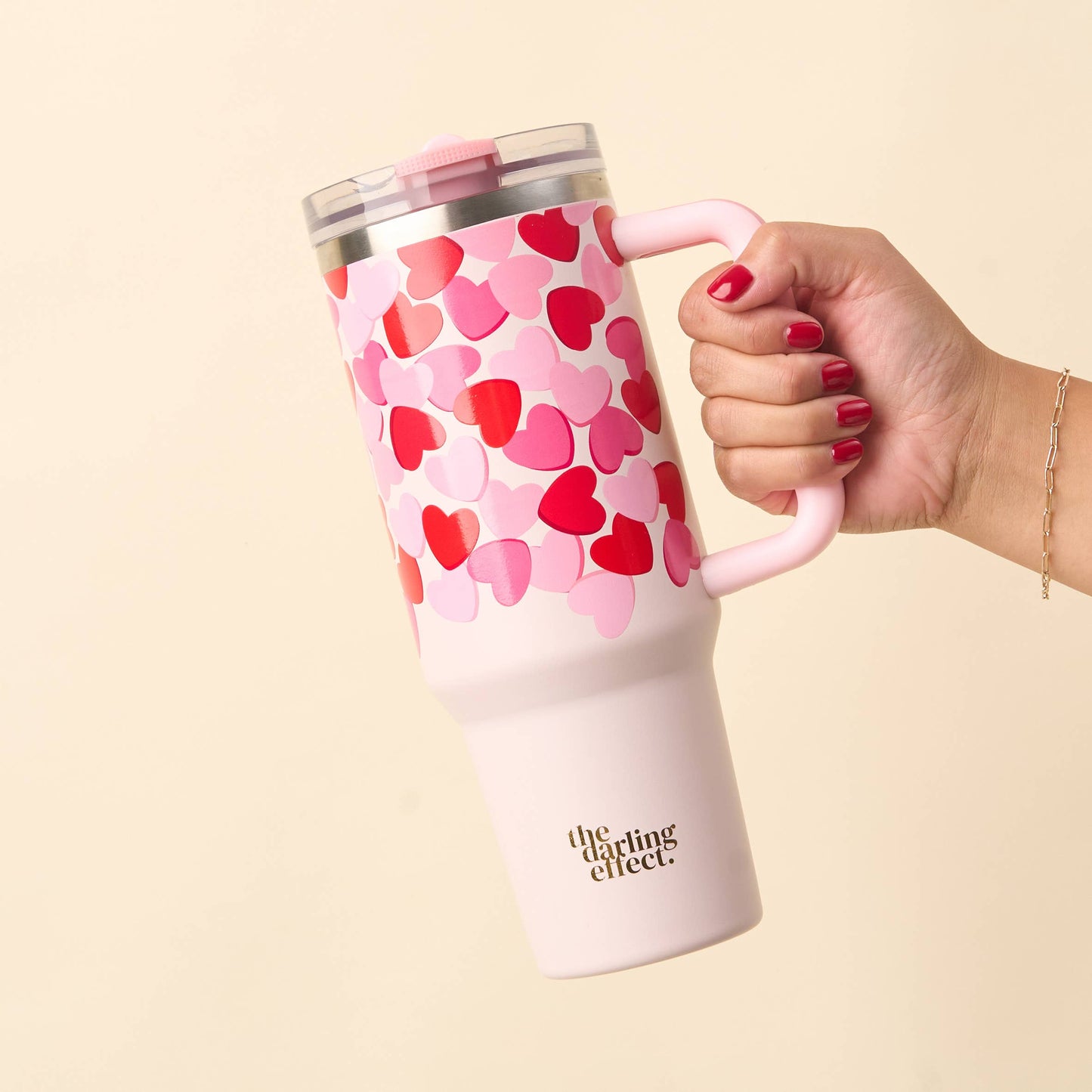 40 oz Lifestyle Flip Straw Tumbler-Blushing Hearts