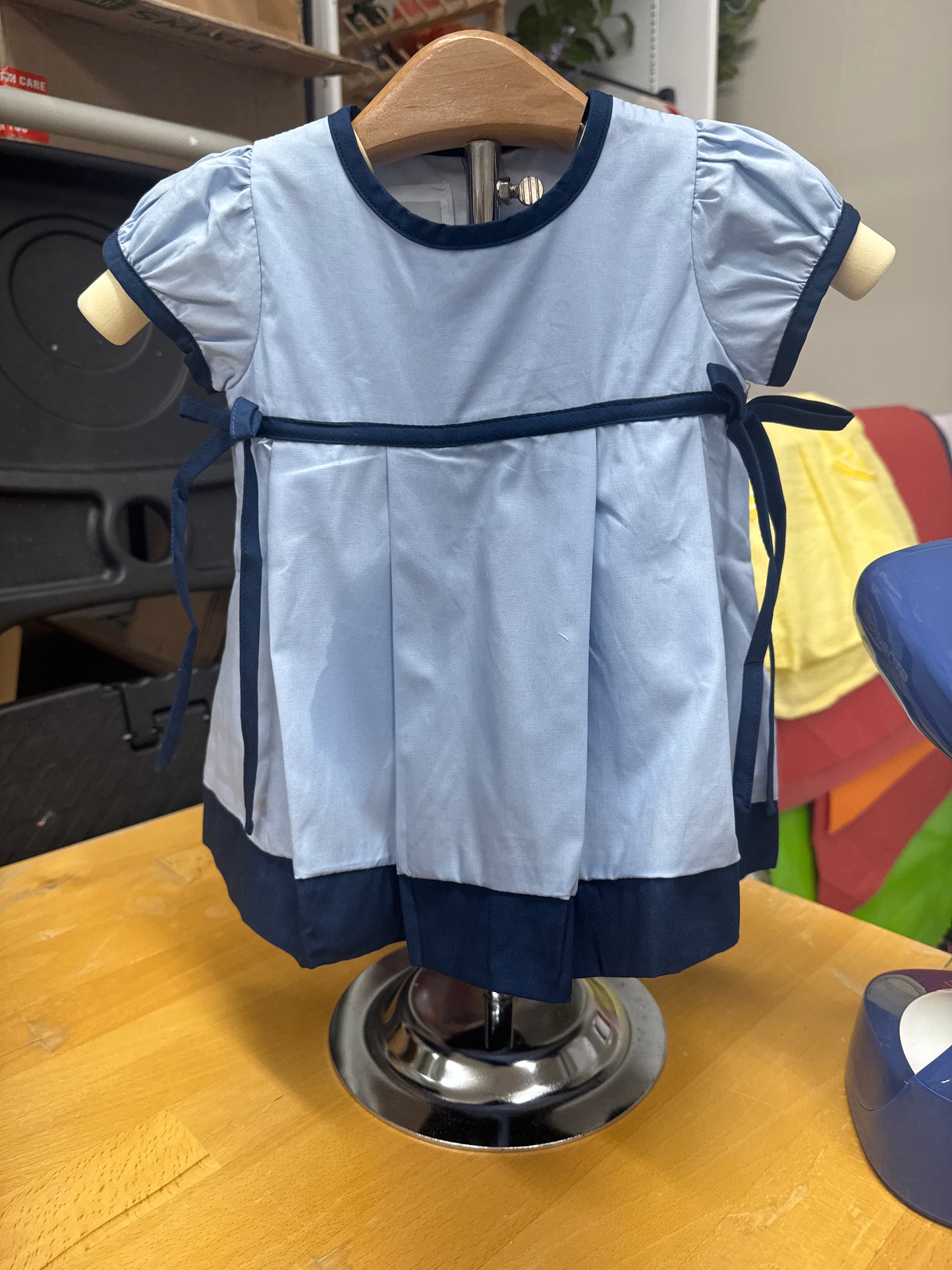 Light Blue with Navy Trim Dress